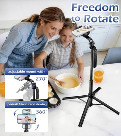 UBeesize 70'' Magnetic Selfie Stick Tripod for iPhone, MagSafe Tripod with 2-in-1 Phone Clamp & 1/4'' Screw Mount, Phone Tripod Stand with Remote, 4-Leg Stable Selfie Stick for Camera & GoPro - size: 70in