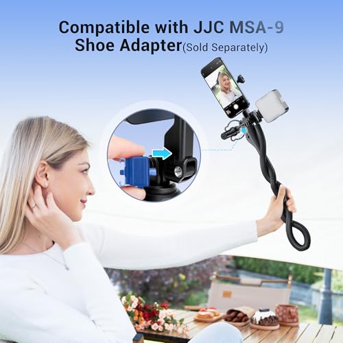 JJC Flexible Mount for Action Camera, Long Arm Bendable Clamp Mount with 1/4 Screw for GoPro Hero 13 12 11 10 Action 5 pro 4 3 Compatible with Insta360 X5 X4 X3 Selfie Stick Stand