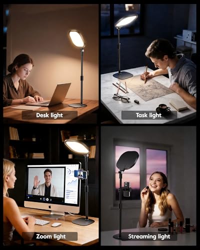 LitONES Video Conference Lighting for Zoom Meeting, Ring Light for Desk with Flexible Stand, 30 Light Modes Ring Light for Computer, Video Lights & Memory Func for Video Calls, Live Stream, Webcam - size: 1Pack
