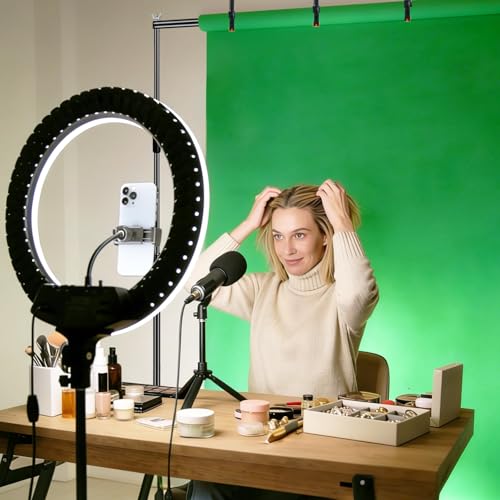 8x10 ft Adjustable Green Screen Backdrop Kit with Stand, Photo Background Support System for Video Streaming, Photography, Studio, Parties, Events - size: 8x10 ft