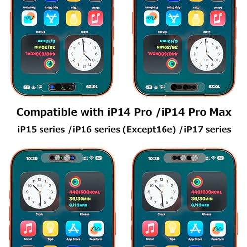 Front Camera Privacy Cover for iPhone 17/16/15/14 Pro Max Pro, Ultra-Thin Transparent Adhesive Lens Protector, Slide Design Uninterrupted Face ID, Anti-Spy Anti-Scratch Webcam Cover, 2 Black+1 Silver