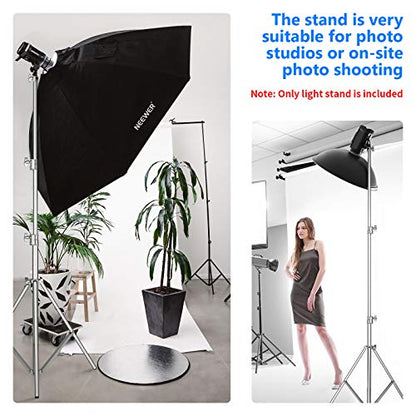 NEEWER 118"/3m Stainless Steel Light Stand, Spring Cushioned Heavy Duty Photography Tripod with 1/4" to 3/8" Universal Screw Adapter for Strobe, LED Video Light, Ringlight, Monolight, Softbox - style: ST-300SS
