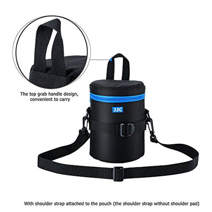 JJC Deluxe Lens Case Pouch Bag for Canon EF 24-70mm f2.8L USM/EF 50mm f1.2L USM/EF 85mm f1.2L II USM, Tamron SP 70-300mm f4-5.6 A005, Sigma APO DG 70-300mm f4-5.6 & More Lens below 3.9" x 6.5"(D x L) - size: XL Size