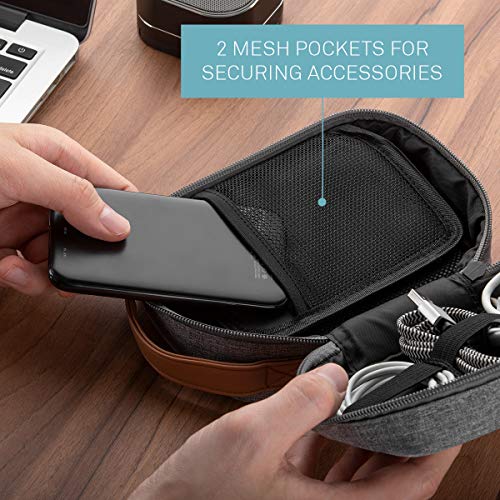 UT Wire Pocket for Gadgets – Trifold Travel Case Organizer Pouch Padded for Electronics Accessories, Cables, Tech Gear in Grey
