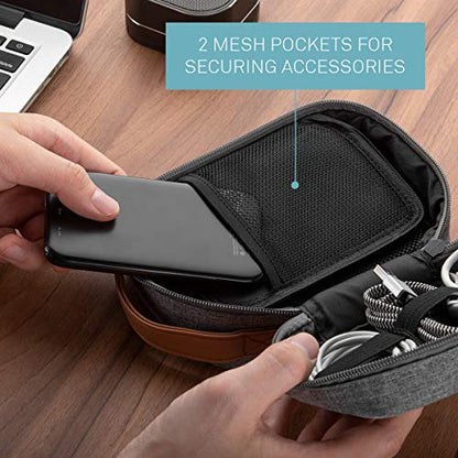 UT Wire Pocket for Gadgets – Trifold Travel Case Organizer Pouch Padded for Electronics Accessories, Cables, Tech Gear in Grey
