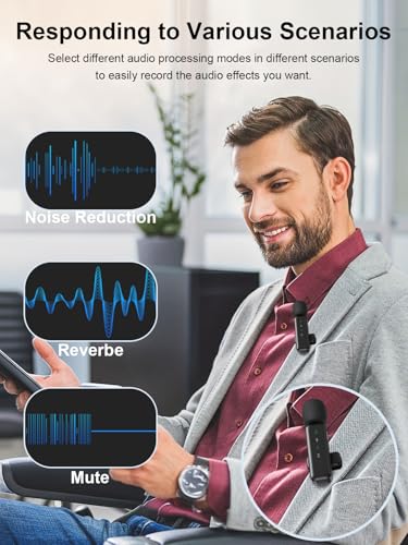 BILIWAL Wireless Lavalier Microphone, Noise Cancelling Lapel Recording Entry-Level 2 Pack Mics, 3IN1 Port for Most Devices - style: 3IN1 RX Mic