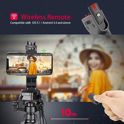 Zeadio Wireless Smartphone Stabilizer, Vlogging Video Handle Grip, with Clamp Mount and Remote Shutter for iPhone and Android Phone and Other Smartphone