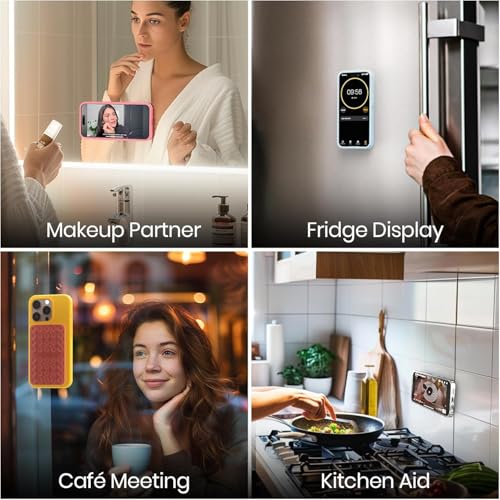 Klearlook 4Pack Silicone Suction Cup Phone Case Mount Double Sided, Sticky Phone Grip for Cell Phone, Hands-Free Phone Accessories for Selfies and Videos, Clear & Light Pink & Black & White - color: Transparent & Light Pink & Black & White