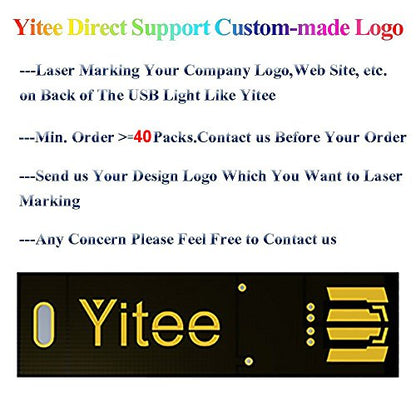 Yitee 5pcs LED Circuit Boards USB Light Keychain Super Bright 6 LEDs Mini USB Light Lamp with Smart Touch Electrodeless Dimming Switch for Laptop Keyboard Light(Warm White), Qty:5