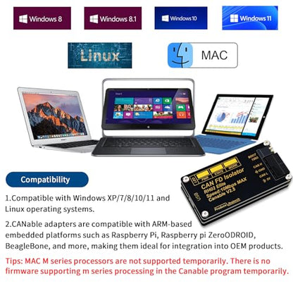 Isolated USB to CAN FD Adapter Converter Based on CANable V2.5 Supports Up to 10Mbps