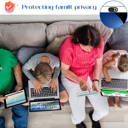cobee 50PCS Webcam Cover Slide, Ultra-Thin Laptop Camera Cover Slide | Universal Phone Cameras Covers Black Camera Privacy Covers Slides Protect Your Privacy and Security for Phone Laptop Computer