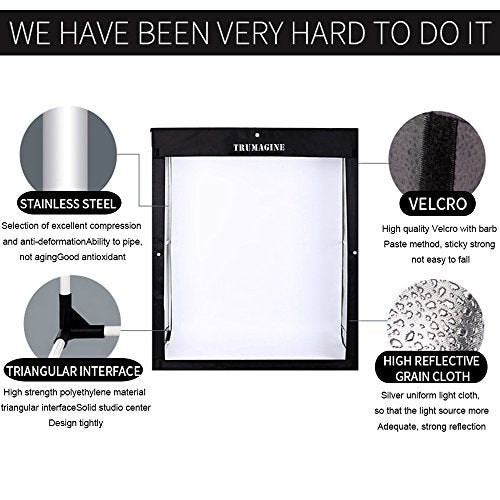 Light Box Photography LED Photo Studio Large Lightbox Professional 47x39x78 inch Dimmable Video Continuous Lighting Cube Shooting Tent Kit for Product Photography with Blue/White/Black PVC Backgrounds - size: 47x39x78 INCH