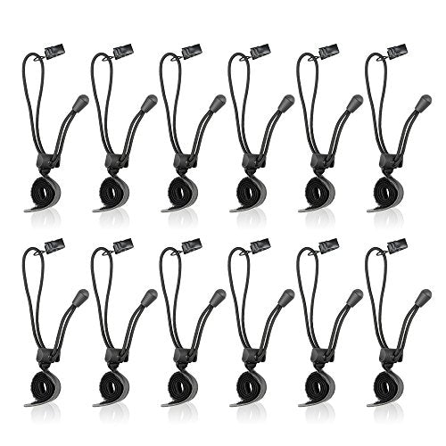 SLOW DOLPHIN Backdrop Background Muslin String Clips Holder Multifunctional for Photo Video Photography Studio 12 Pack, Black