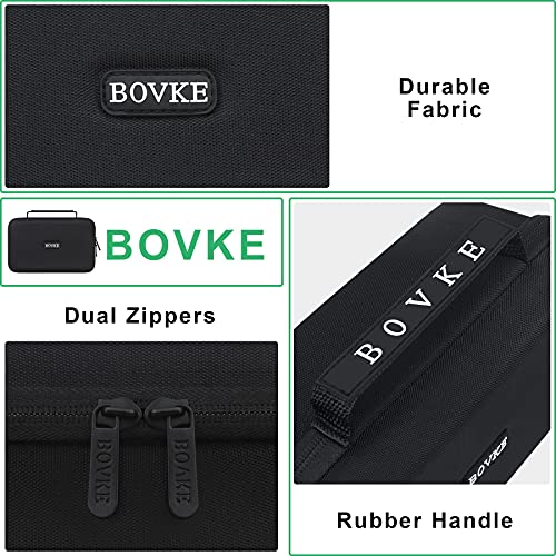 BOVKE Hard GPS Case for 6-7 Inch Garmin dēzl OTR610 OTR710 OTR720 OTR620 / DriveSmart 71 66 / RV 795 7' GPS Navigator System, Extra Space fit Vehicle Suction Cup Mount, Power Cable, Black+Black - color: Black + Inside Black