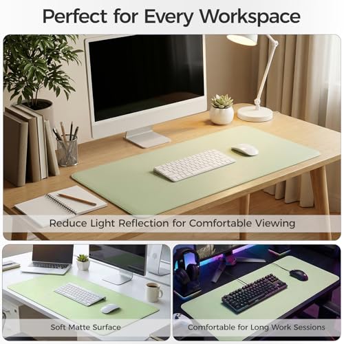 Silicone Desk Mat for Minimal, Creative, Vanity Desk – Reduces Glare, Comfortable Viewing – Writable, Non-Slip, Waterproof, Roll-Up – Food-Grade Platinum-Cured Silicone, Gift Tube（Sage Green） - color: Sage Green