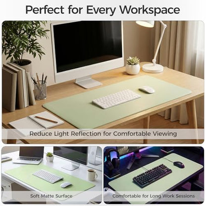 Silicone Desk Mat for Minimal, Creative, Vanity Desk – Reduces Glare, Comfortable Viewing – Writable, Non-Slip, Waterproof, Roll-Up – Food-Grade Platinum-Cured Silicone, Gift Tube（Sage Green） - color: Sage Green