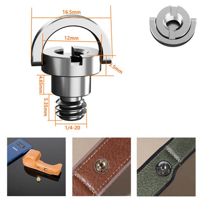 2 Pack Camera Bottom Screw Extender Replacement D-Ring Male to Female 1/4 inch Thread Mount Screws Adapter for Leather Half Case Cover Half Leather Case Kit Leather Camera Case Carrying Bag