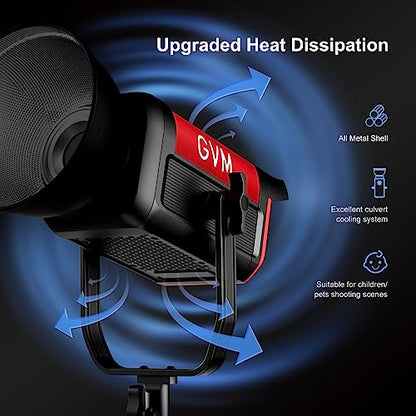GVM 200W LED Video Light, PRO SD200B Photography Lighting Kit with Bluetooth Mesh Network/DMX Control, 2700K-6800K Studio Light Continuous Lighting Kit for YouTube,Film, 45400lux/1m, 12 Scene Effects - size: SD200B