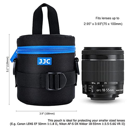 JJC Deluxe Lens Case Pouch Bag for Canon EF-S 18-55mm/EF 50mm f1.8/RF-S 18-150mm, Nikon AF-S 18-55mm/AF-P 18-55mm/AF-S 50mm f1.8, Fujifilm XC 16-50mm/XF 18-55mm & More Lens Below 2.95" x 3.93"(D x L) - size: S Size