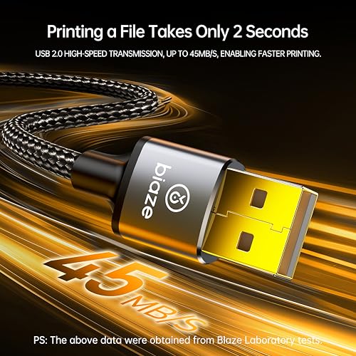 Printer Cable Splitter 2 in 1 Out, USB 2.0 Sharing Switch for Two Computers to One USB Device, 3.5m/11.5ft USB A to B Data Cable for Printer, Scanner, Keyboard, Mouse, Plug and Play
