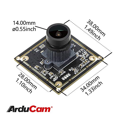 Arducam 1080P Low Light WDR USB Camera Module for Computer, 2MP 1/2.8” CMOS IMX291 100 Degree Wide Angle Mini UVC Webcam Board with Microphone, 3.3ft/1m Cable for Windows Linux Mac OS - size: 100°(D), Low Light