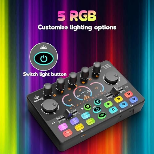 Podcast Equipment Bundle for 2, with XLR Dynamic Microphone, TF card, 5RGB,Surround Sound,Suitable for Live Streaming/TikTok/YouTube, Compatible with iOS,Android,PC,Camera RS2 - style: Audio interface+ 2 dynamic mics