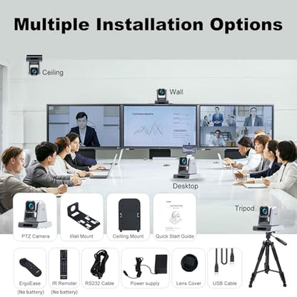 zowietek 4K PTZ Camera, ZowiePTZ, Ergo-Ease Remote Control, ZowieX APP Manager, 12X Optical+12X Digital Zoom, SDI/HDMI/USB, RTSP/RTMP(s)/SRT Stream, Meeting, Church, Event, Teaching - color: HDMI SDI USB, size: 12X