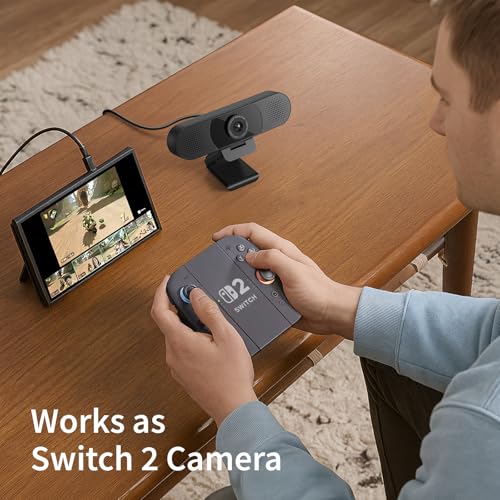 EMEET C960 1080P Webcam with Microphone, 2 Mics, 90° FOV, USB Type-A & A-to-C Adapter, Fixed Focus, Plug&Play Computer Camera for Zoom/Teams/Facetime/YouTube/Google Meet/Switch 2 Camera, 2025 Version - style: 1080P Updated