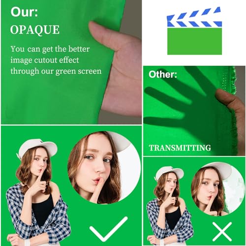 BEIYANG 10 Ft x 20 Ft Photography Backdrop Green Screen, Green Background Non-Reflective Fabric Wrinkle Resistance Photo Background for Photo Studio Shooting Props - color: Green, size: 10x20ft