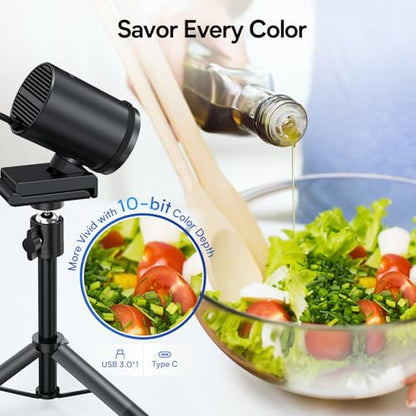 EMEET SmartCam S800-4K Webcam with Tripod for Streaming, Sony 1/2'' Sensor, Supports HDR, PDAF&TOF Dual-autofocus, 1080P@60FPS, Adjustable Heights with 360° Swivel Head, Perfect for Live Streaming - style: S800 1/2" Sensor with Tripod