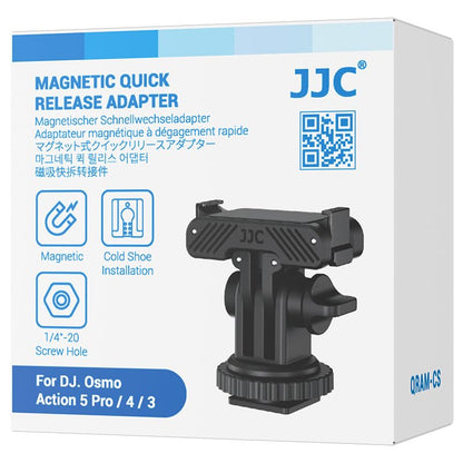 JJC Osmo Action 5 Cold Shoe Adapter Mount for DJI Osmo 360 Action 5 Pro 4 3 Accessories, 180° Angle Adjustable, Detachable Camera Monitor Mount w. 1/4 Screw Hole, Magnetic Quick Release Tripod Adapter - color: Hot Shoe/Cold Shoe Adapter