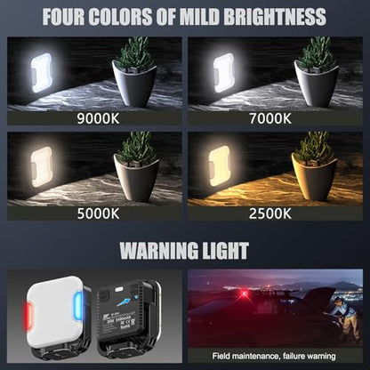 138 LED Video Light, Portable Photography Lighting, LED Camera Light, 4 Color 2500K-9000K, CRI 95+, Rechargeable 5400mAh, 180° Adjustable, Hangable, Magnet, Tripod Mountable