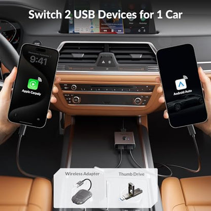 IDsonix USB 3.0 Switch for 2 Computers Share 1 Device | 1 in 2 Out Bi-Directional For Printers/Keyboards/Mice, 5Gbps Plug and Play Switcher Support CarPlay,Android Auto,Aluminum - style: Aluminum
