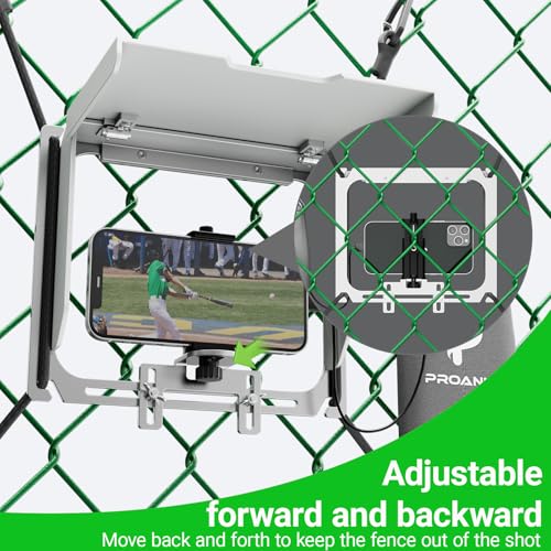Game Changer Mounting Kit, Cell Phone Fence Mount with Shade and Power Bank Holder, Gamechanger Streaming Kit, Fence Phone Holder for iPhone GoPro Camera Mevo Start Recording Baseball Tennis Game - style: Game Changer Mounting Kit