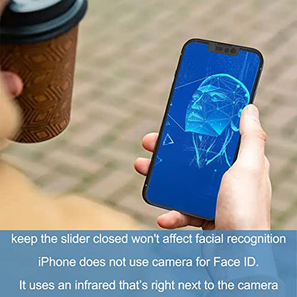 Phone Front Camera Cover,Webcam Cover Compatible for iPhone 17e /16e / 14/14 Plus / 13/13 Mini /13 Pro / 13 Pro Max,Protect Privacy and Security,Not Affect Face ID, 2 Pack-Black