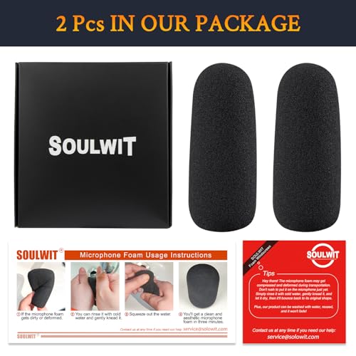 SOULWIT 2Pcs Pop Filter for RØDE(Rode) VideoMic NTG Microphone - Black