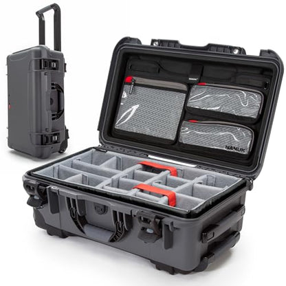 NANUK 935 Pro Photo Kit – Waterproof Travel Camera Hard Case with Padded Dividers and Wheels, 22” x 14” x 9” - Dustproof and Impact Resistant, Airline Carry-On Approved – Graphite | IP67 Waterproof, Padded Dividers and Lid Organizer, Heavy-Duty Wheels and
