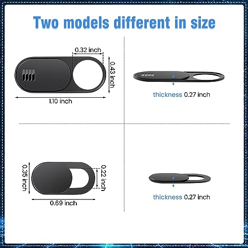 Toojcc Laptop Camera Cover Slide,3 Large+3 Small Ultra Thin Webcam Cover for Laptop,Computer,Tablet,Apple Devices and Tesla Model 3/Y Interior Cabin Camera,Web Cam Blocker Protect Your Privacy - size: 3 Big + 3 Small