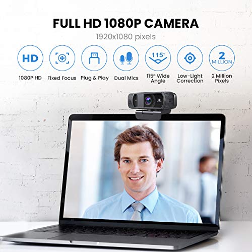 Webcam with Microphone 1080P HD Web Camera, 672 USB Desktop Web Cam Facecam Video Cam for Streaming Gaming Conferencing Mac Windows PC Laptop Computer
