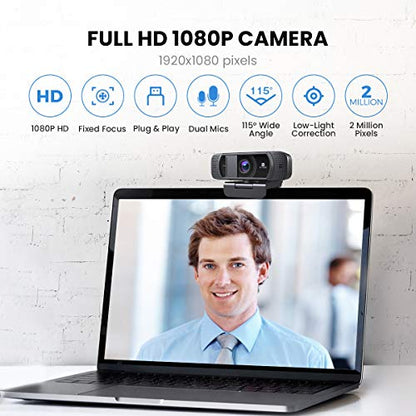 Webcam with Microphone 1080P HD Web Camera, 672 USB Desktop Web Cam Facecam Video Cam for Streaming Gaming Conferencing Mac Windows PC Laptop Computer
