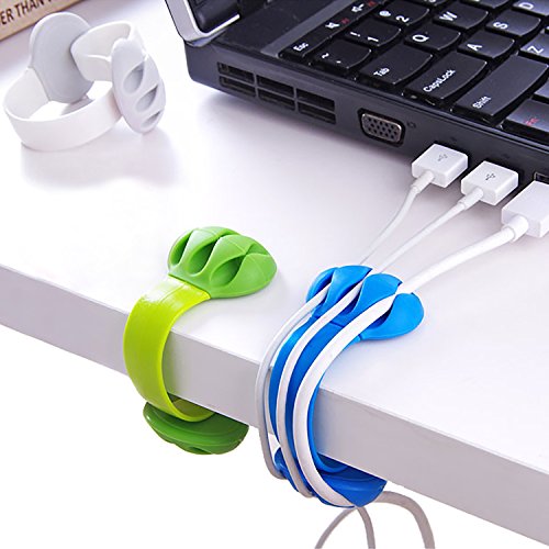 Cable Holder - Cord Organizer - Cable Management Clips - Wire Holder System -3 Packs Multipurpose Cable Clips for Phone Chargers, USB Cables - Home, Office, Nightstand, Desk Organizer - color: 3 PCS S-shape (White+Green+Blue)