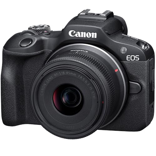 Canon EOS R100 Mirrorless Camera Two-Lens Bundle | RF-S 18-45mm + RF 75-300mm Lenses | 128GB Card & Editing Software | Canon USA Warranty | Authorized Dealer - color: Black