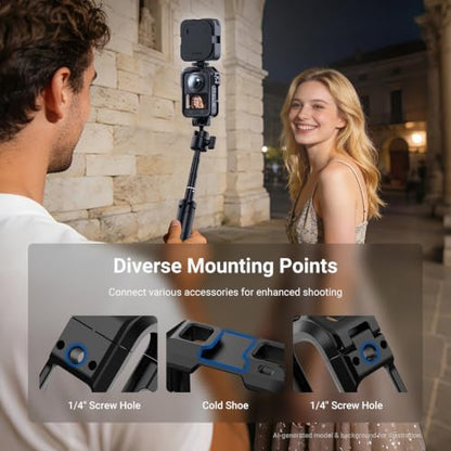 NEEWER Osmo 360 Cage Stabilizer Rig Video for Action Camera Aluminum Alloy with Protective Cover, Compatible with DJI Osmo 360 Combo Accessories and Quick Release Magnetic Ecosystem, AC048 - style: Cage w/Protective Cover