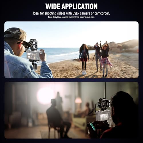 NEEWER MM02 Dual Channel Microphone Audio Mixer Adapter with 3.5mm TRS Cable, Stereo/Mono Switch, Cold Shoe Mounts for DSLR Camera, Smartphones, Wireless Mic Receiver, Video Recording Interview Mic - style: MM02
