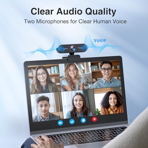 1080P Webcam with Microphone, eMeet Nova AutoFocus HD Webcam, 96°View Web Camera w/ 2 De-Noise Mics for Laptop/Desktop, Plug & Play USB Streaming Computer Camera for Conference/Calling/Teaching/Gaming - style: NOVA 1080P w/ 2 Noise Cancel Mics