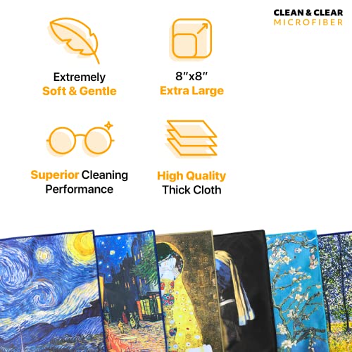 Extra Large [5 Pack] Classic Art Collection 2, Microfiber Cleaning Cloth - Ultra Premium Quality Microfiber Cloth(Best for Camera Lens, Glasses, Screens, and All Lens.) - color: Classic Art Collection 2, size: 5 Pack