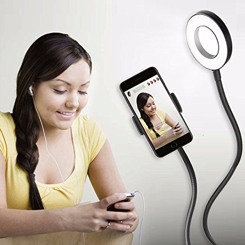 Sokani Selfie Ring Light with Cell Phone Holder and Stand Bracket for YouTube TIK Tok Tiktok Zoom Video Conference Live Stream Makeup Dimmable LED Circle RingLight for iPhone Android Mobile Smartphone