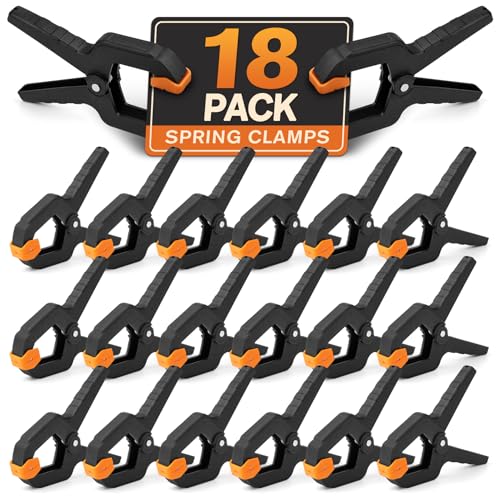 Spring Clamps, 18 Pack Balloon Arch Clips, 3.4 Inch Plastic Clips for Balloon Arch, Heavy Duty Backdrop Clip for Woodworking, Strong Clamps for Backdrop Stand, Crafts, Photography Essentials - color: Orange