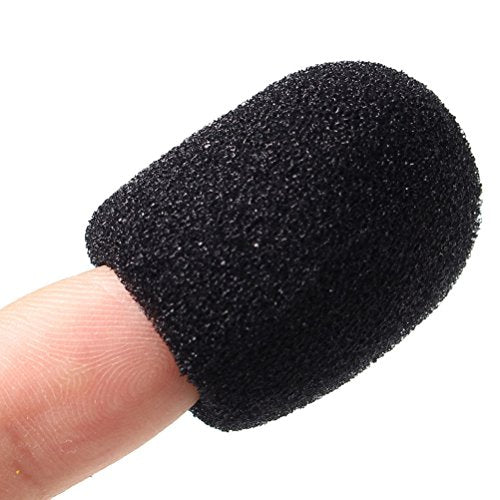 15 Pack Foam Microphone Windscreen, Lapel Headset Microphone Sponge Mini Foam Cover Shield Protection for Variety of Headset (Black) - color: Black
