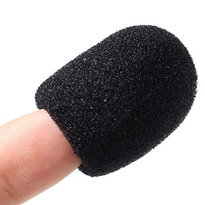 15 Pack Foam Microphone Windscreen, Lapel Headset Microphone Sponge Mini Foam Cover Shield Protection for Variety of Headset (Black) - color: Black